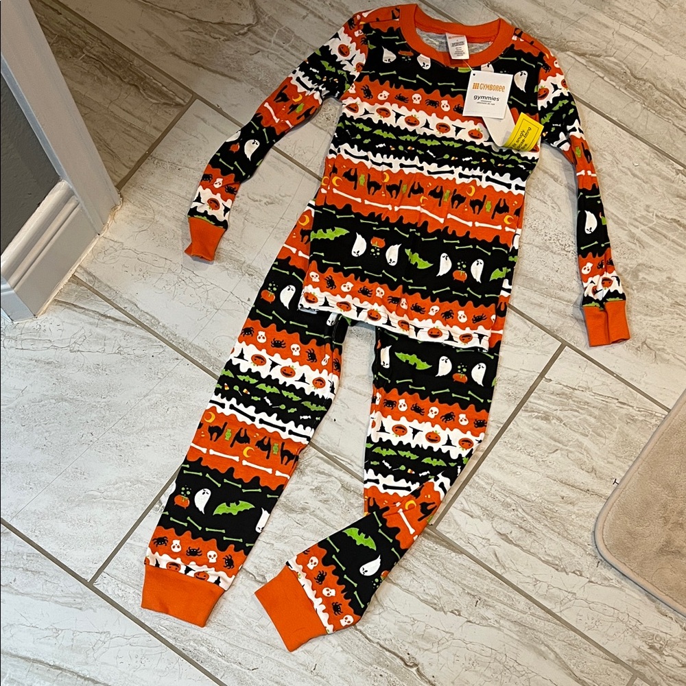 Gymboree Halloween Kids Pajama Set - Orange, Black, White